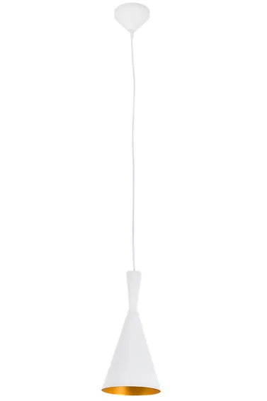 1 Light Aluminium White & Gold Pendant 190mm