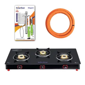 1 SF LPG STOVE 3B SMART MS NA|1 SF HOSE PIPE 1.5 MTR..|1 SF SPARK LIGHTER - ELEGANT (PACK OF 4)..vb