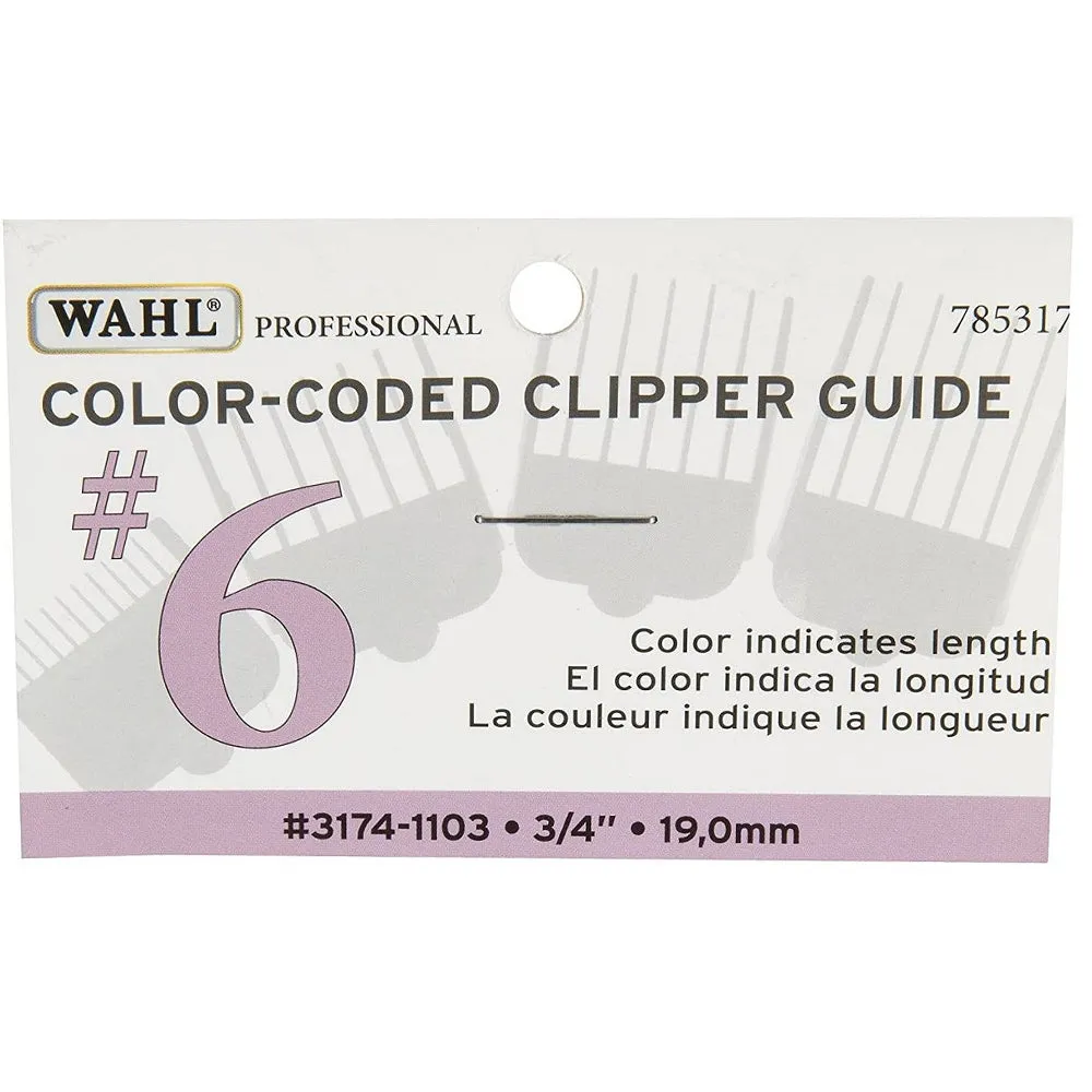 10 Pack Wahl Color-Coded Clipper Guide #6 - 3/4" #3174-1103