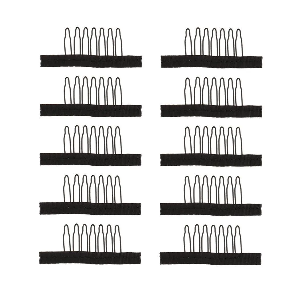 10Pieces 7 Teeth Hair Lace Wig Insert Combs Wig Cap Clips Wigs Accessories S