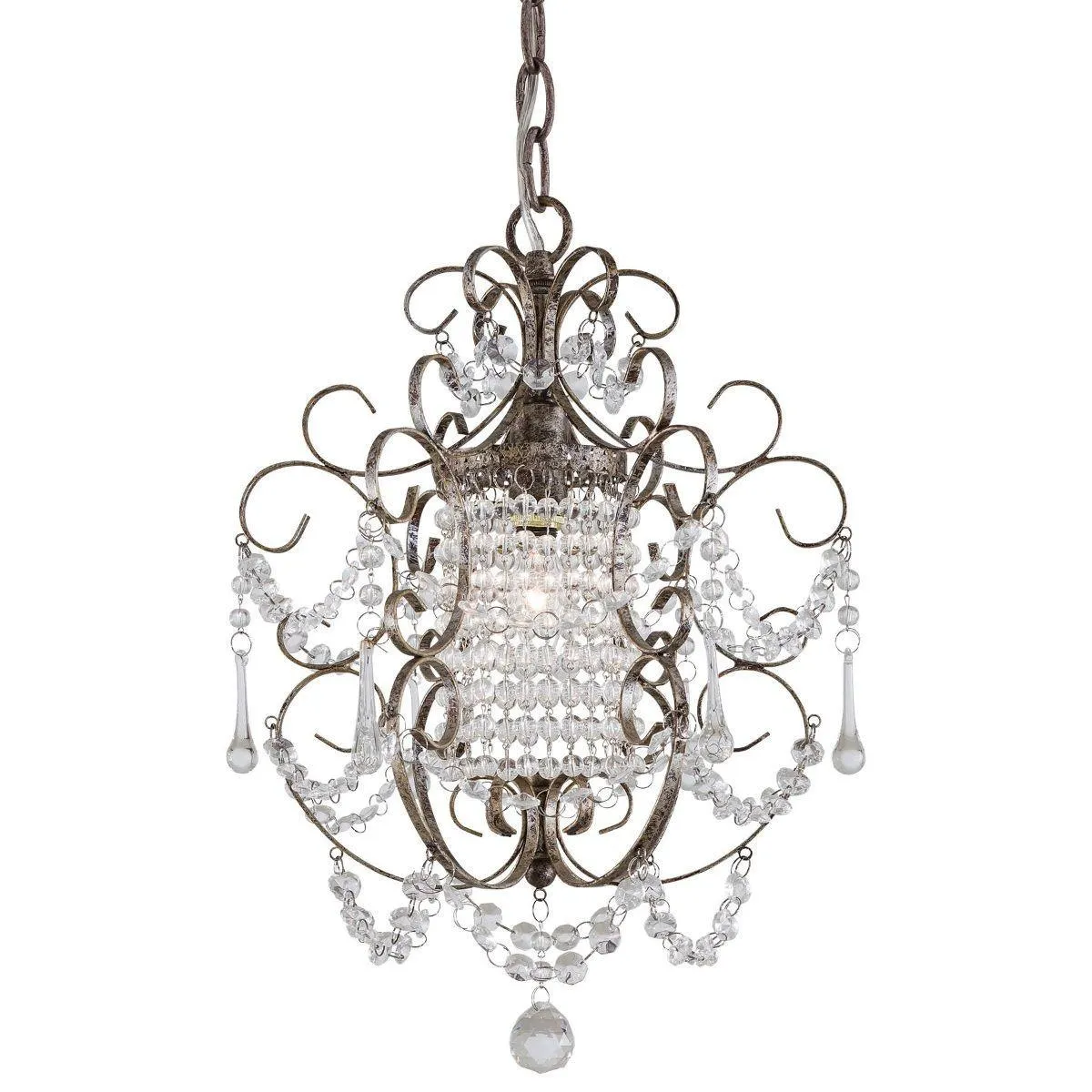 11 in. Chandelier Bronze & Silver finish