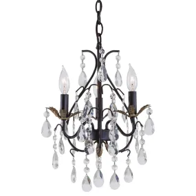 13 in. 3 Lights Chandelier Bronze & Silver finish