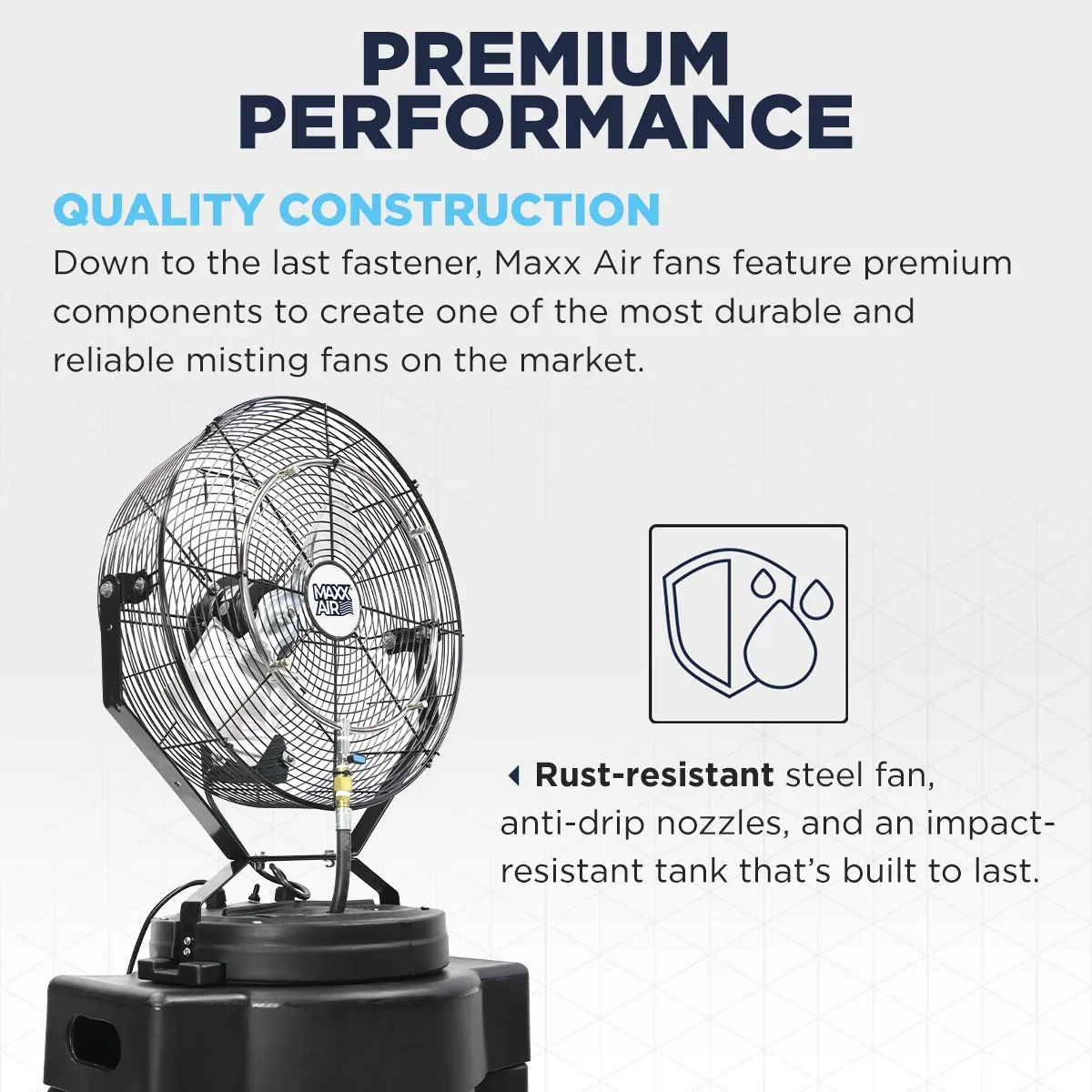 18 In. 3-Speed High Pressure Misting Fan with 40 Gal. Tank