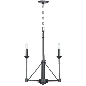 25.5" Inch Three Light Chandelier in Industrial Bronze