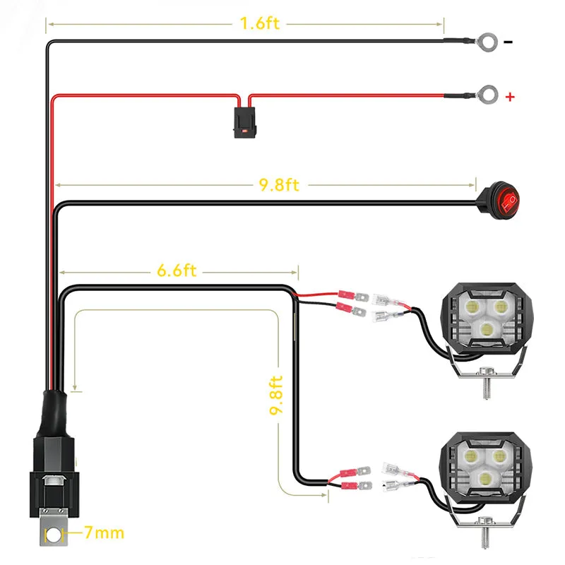 3 Inch LED Work Lights with Bracket for 2016-Later Toyota Tacoma | Horizon Series