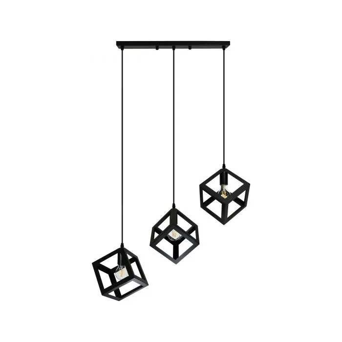 3 Led Vintage Metal Cube Shaped Hanging Pendant Light Drspe51