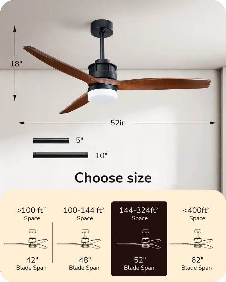 52 Inch Remote Control Ceiling Fans With Lights-HCFM01A