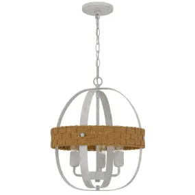 60W X 3 Barton Metal Chandelier With Rattan Design