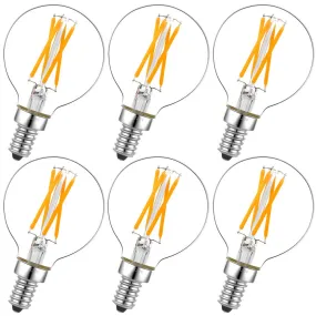 6Pcs Clear LED bulbs for the Pulsar Sputnik chandeliers. (4W warm white) Dimmable