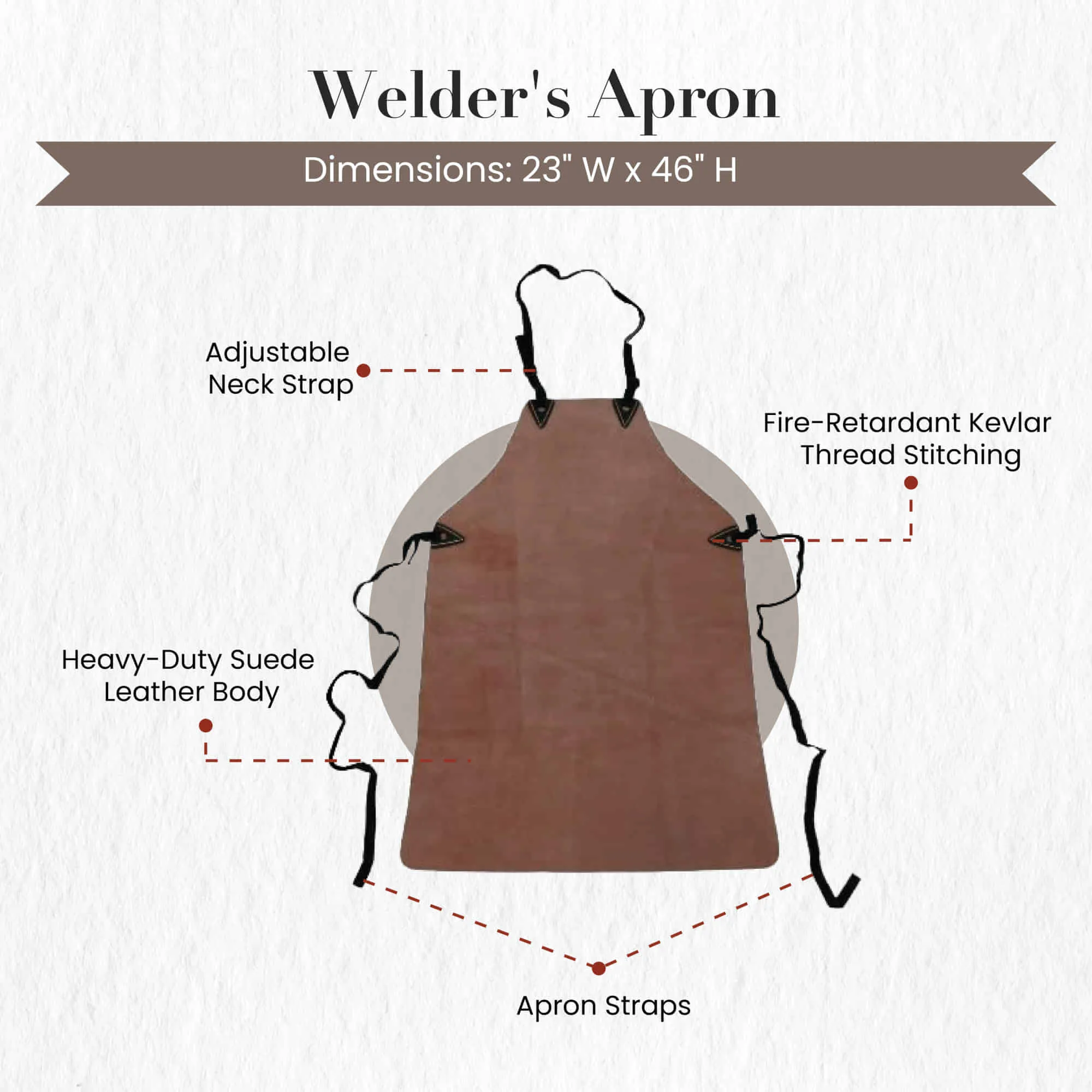 81201 - Welder's Apron in Heavy Duty Suede Leather | Style n Craft