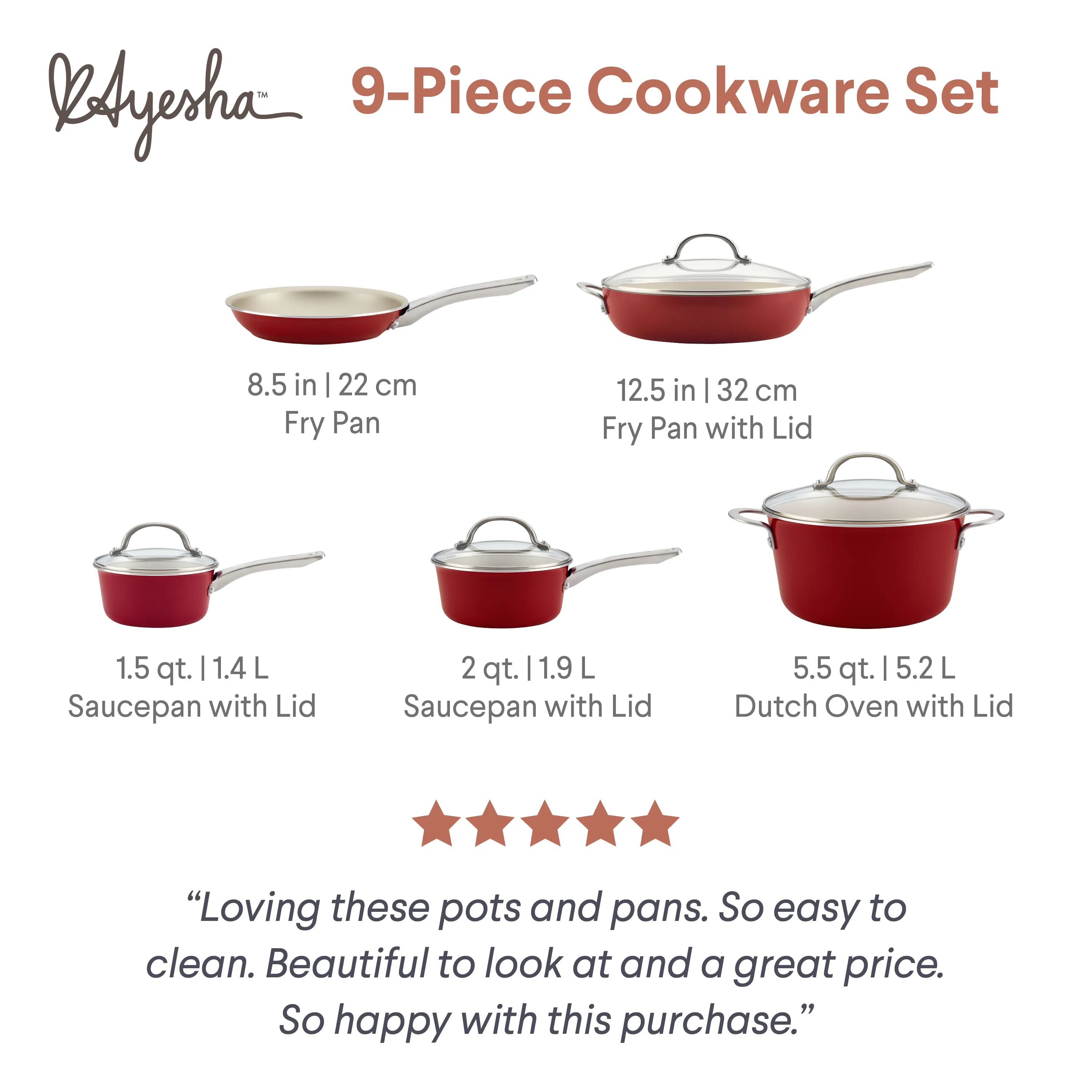 9-Piece Nonstick Cookware Set