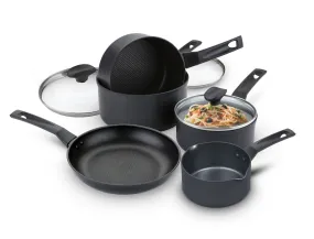 9 X Tougher Non-Stick Frying Pan, Saucepan & Milk Pan Set - 5 Pieces