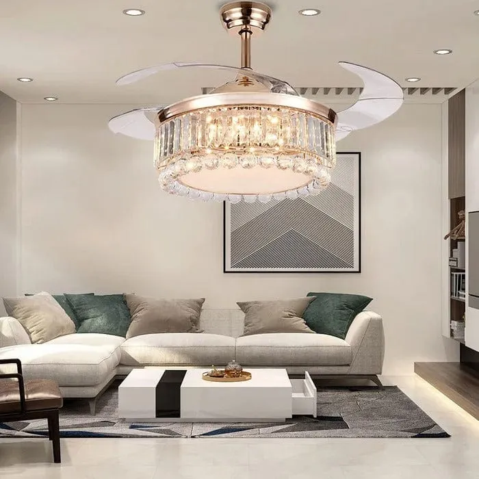 Abniel LED Smart Chandelier Ceiling Fan With Remote Control