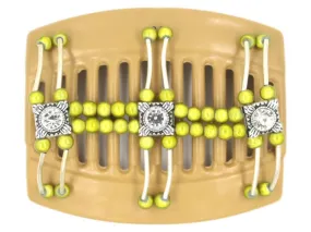 African Butterfly Thick Hair Comb - Flowers Blonde 28