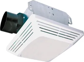 Air King ASLC Series ASLC70 Exhaust Fan with Light, 1.6 A, 120 V, 70 cfm Air, 4 sones, 4 in Duct, White :EA: QUANTITY: 1