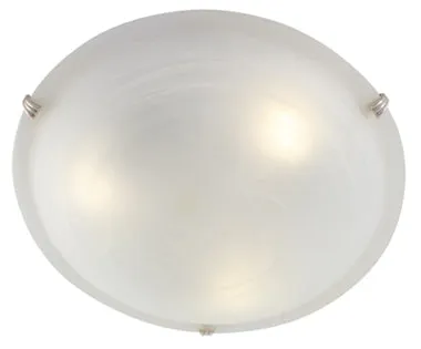 Alabaster Ceiling Light 400mm Satin Chrome