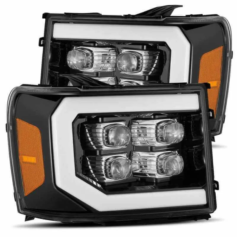 AlphaRex 07-13 GMC 1500HD NOVA LED Proj Headlights Plank Style Chrome