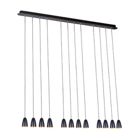 Alva 12Lt Pendant 1200Mm Black/Gold