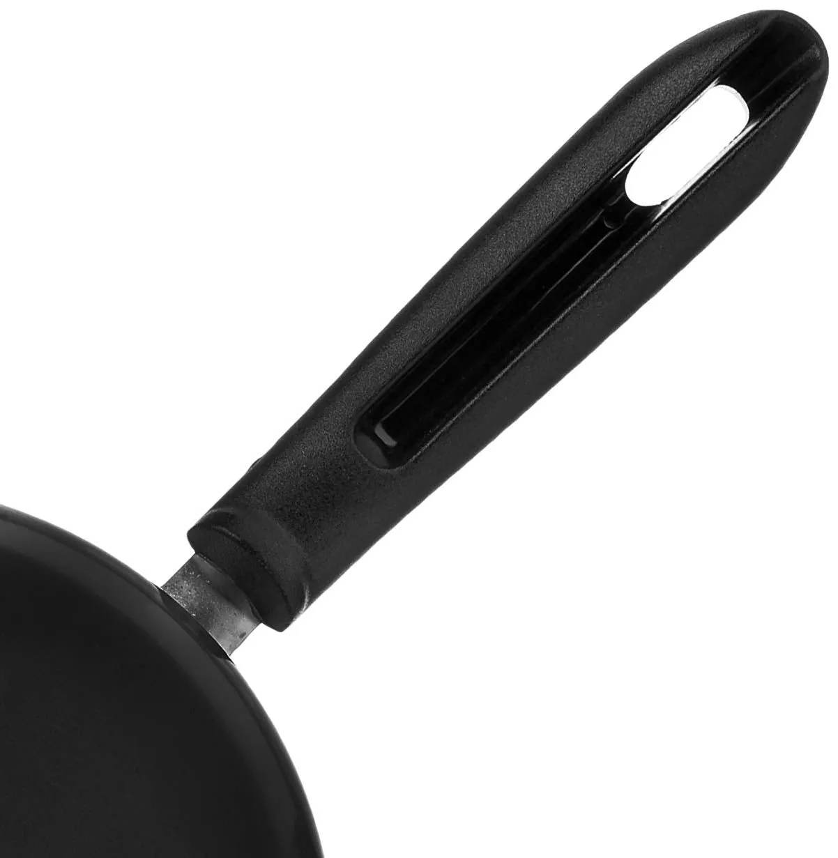 Amazon Brand - Solimo Hard Anodized Saucepan with Bakelite Handle (900ml)- Non- Induction, Aluminium, Black