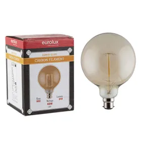 Amber CB Filament Maxi Globe B22 60w