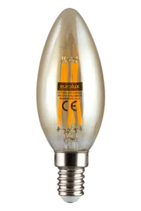 Amber LED Filament Candle E14 4w