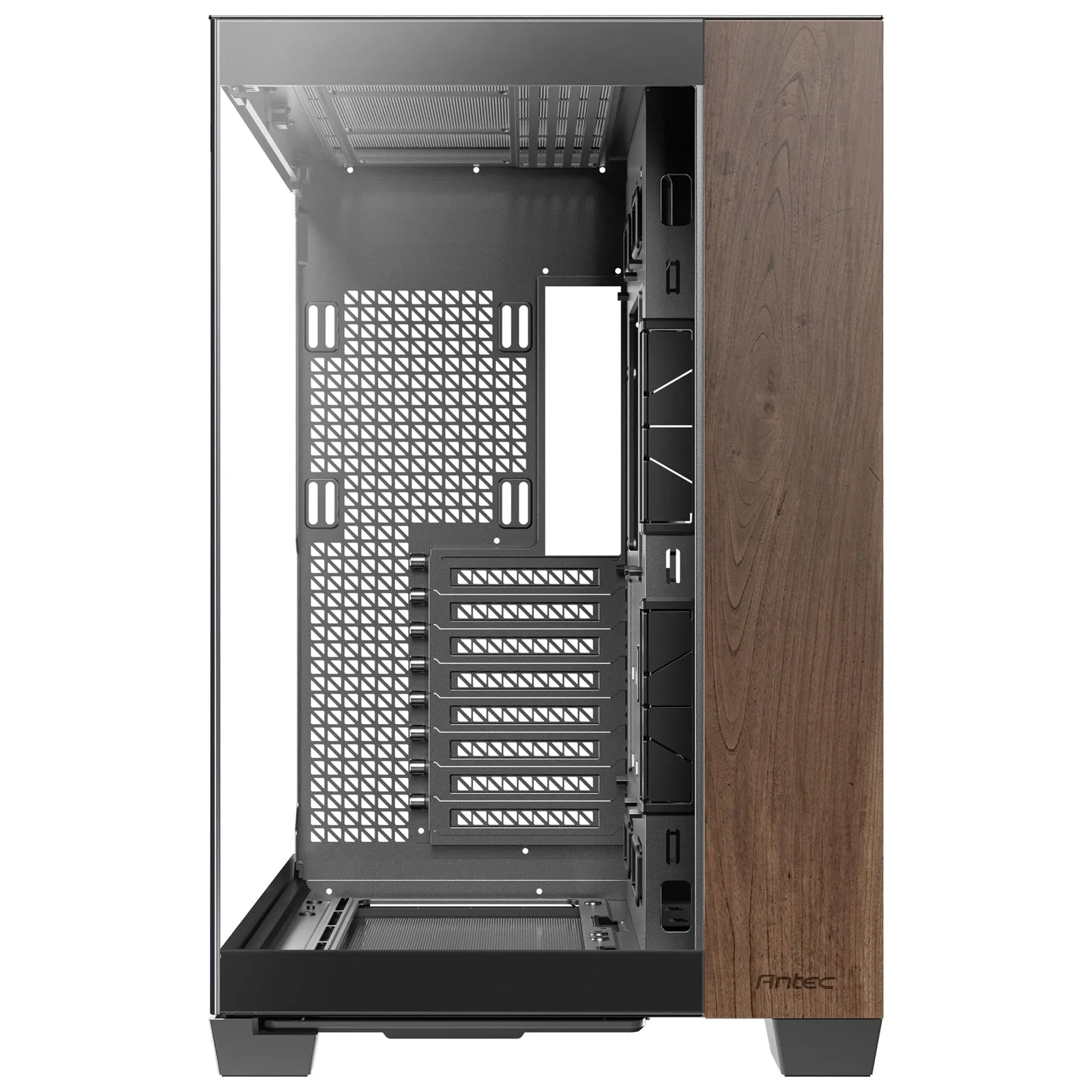 ANTEC Constellation C8 Dual Chamber Case, Gaming, Wood, Mid Tower, 2 x USB 3.0 / 1 x USB Type-C, Seamless Left and Front Tempered Glass Side Panel, E-ATX, ATX, Micro ATX, ITX