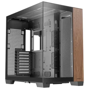 ANTEC Constellation C8 Dual Chamber Case, Gaming, Wood, Mid Tower, 2 x USB 3.0 / 1 x USB Type-C, Seamless Left and Front Tempered Glass Side Panel, E-ATX, ATX, Micro ATX, ITX