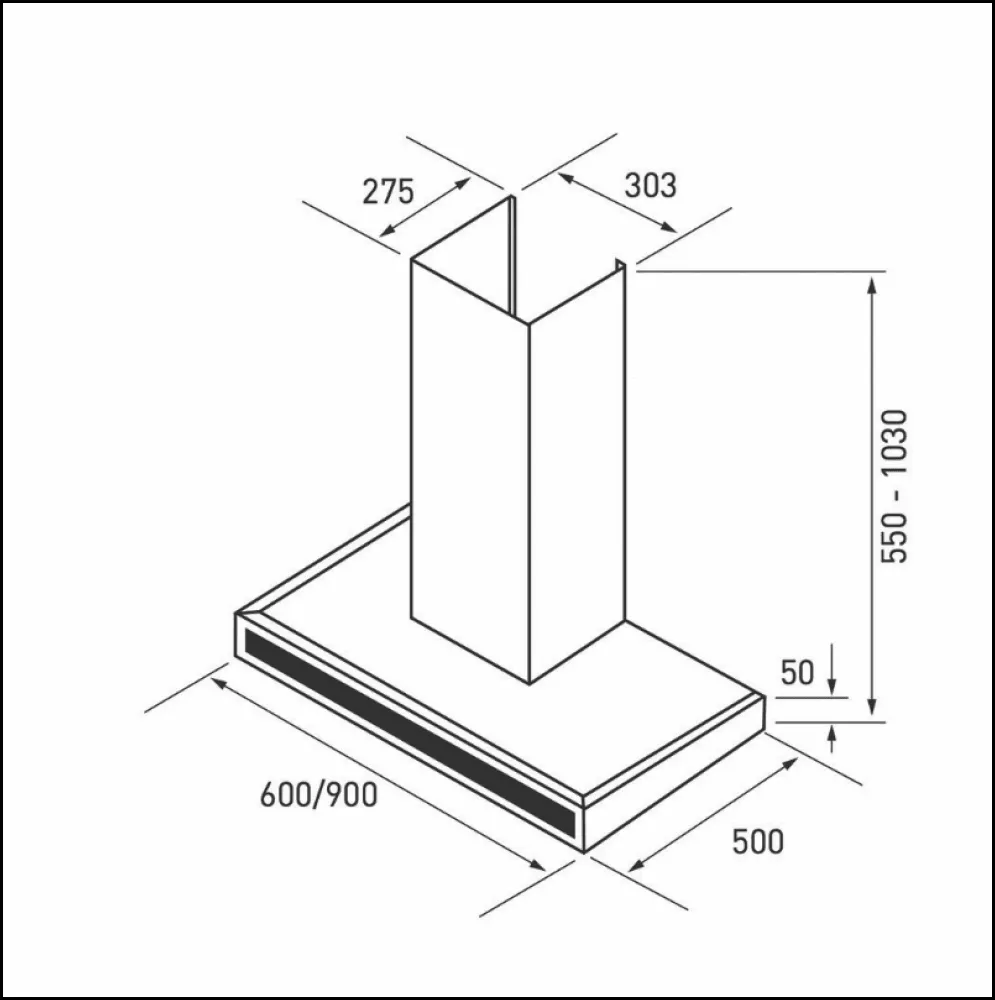 ARC A-RFT6 60cm Flat Canopy Rangehood