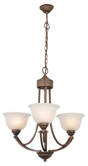 Aria 3Lt Chandelier 590Mm Brown Rust