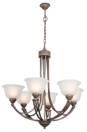 Aria 6Lt Chandelier 745Mm Brown Rust