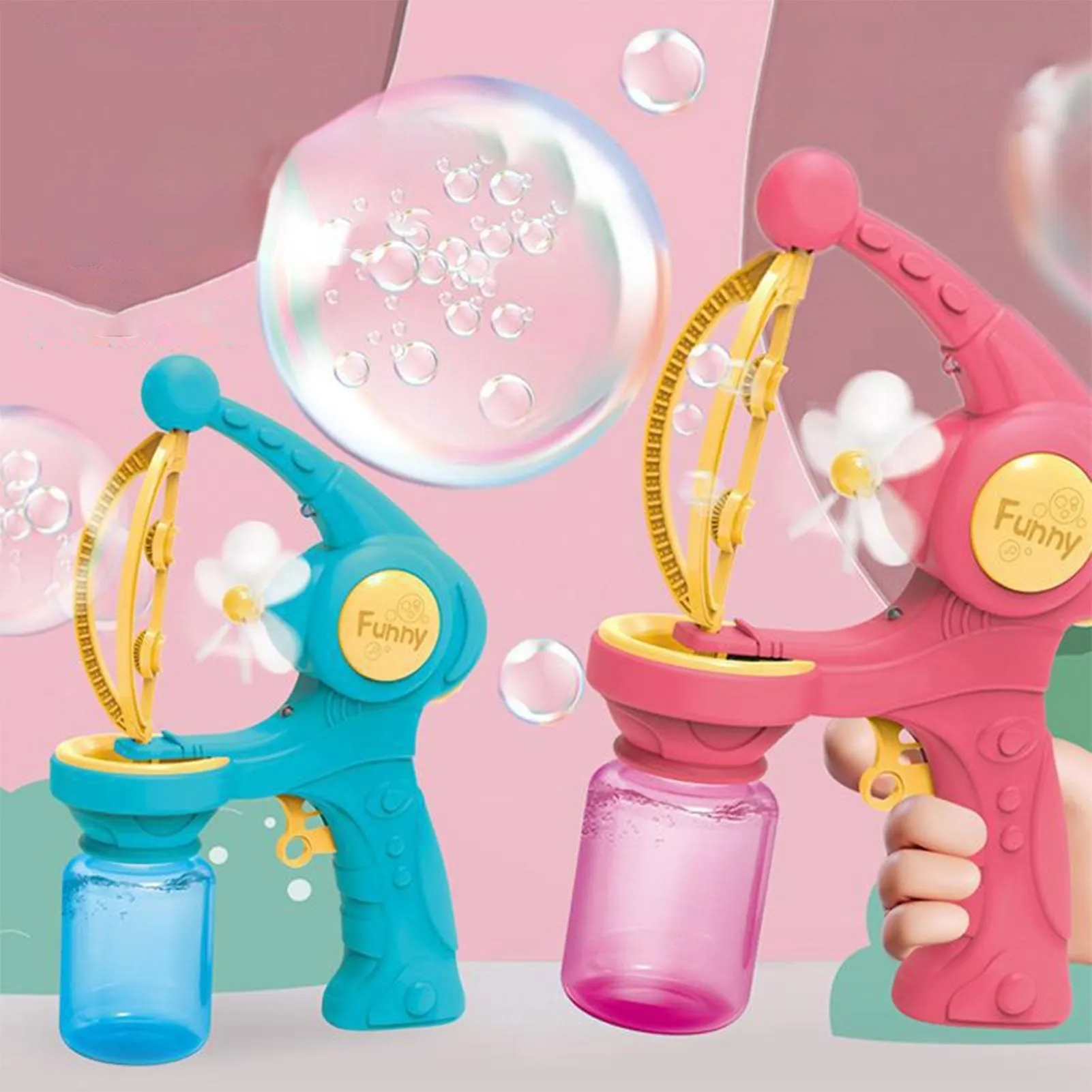 Automatic Flower Bubble Blower Machine Toy