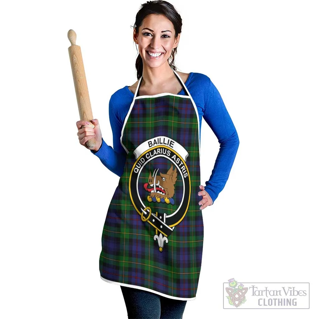 Baillie Tartan Apron with Family Crest