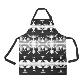 Between the Mountains Black and White Apron