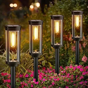 BITPOTT Solar Pathway Lights Bright, 8 Pack Outdoor Garden Landscape Lights Solar Powered Auto On/Off,Long Lasting Solar Yard Lights for Lawn Patio Walkway Driveway Decor