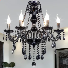 Black crystal chandeliers