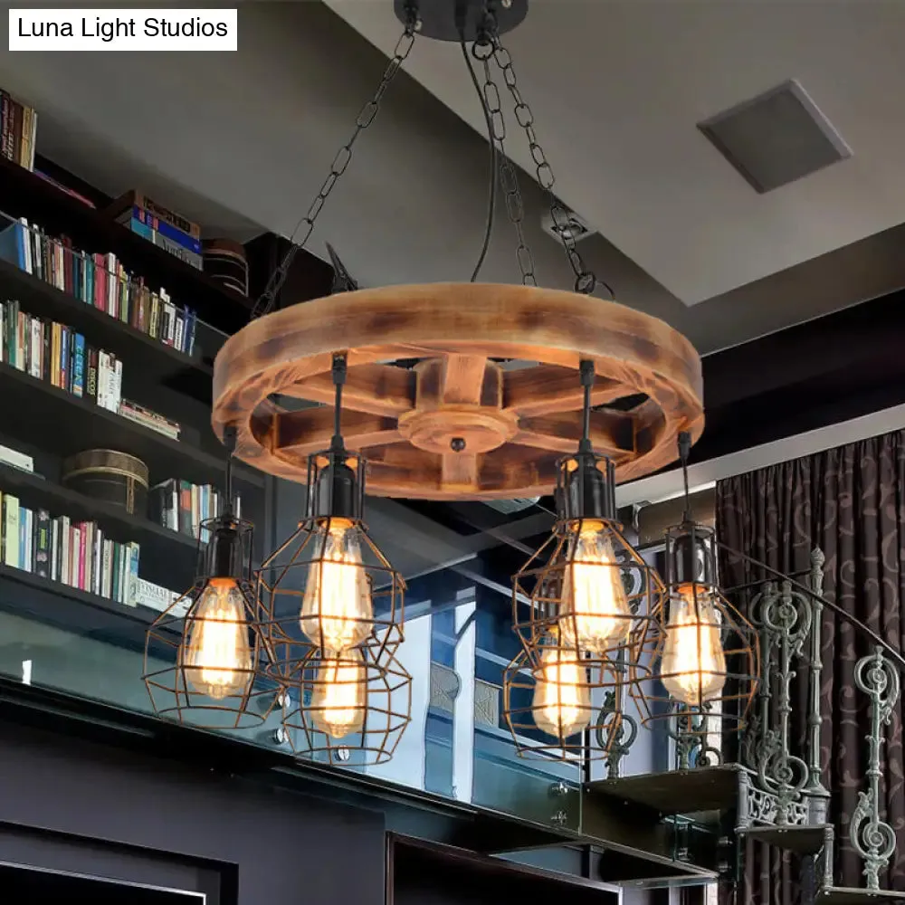 Black Metal Chandelier Light | Farmhouse Hanging Ceiling Fixture – 6/8 Lights | Ideal for Living Room