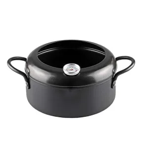 BLKP Pearl metal tempura pot 20cm limited black with iron thermometer BLKP black AZ-5037