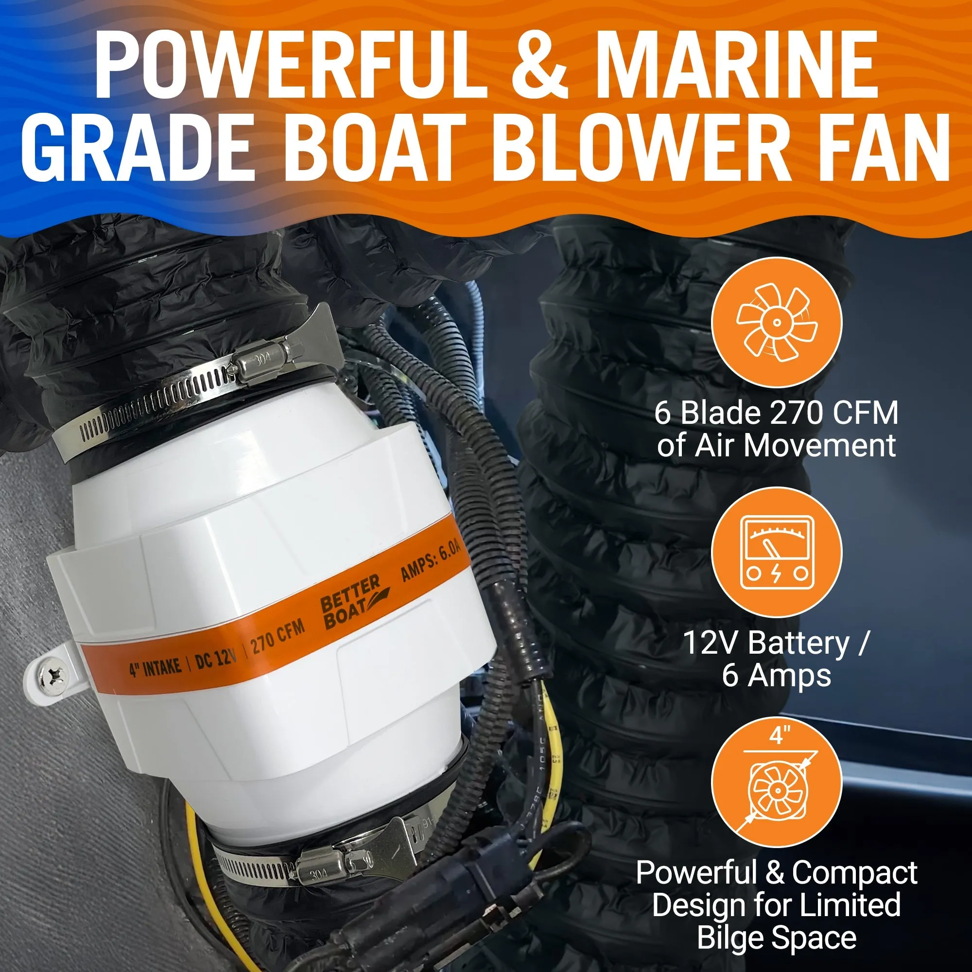 Boat Blower Fan Inline 12v