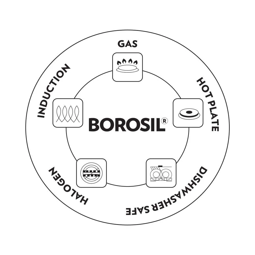 Borosil Cookfresh Triply Saucepan (Silicone Handle   Lid)