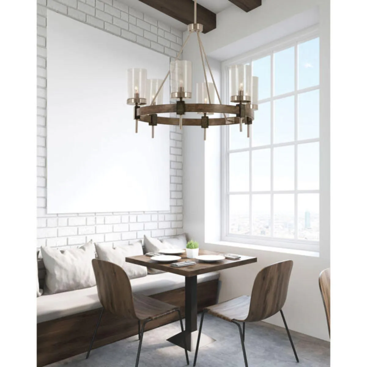 Bridlewood 28 in. 6 Lights Chandelier Brushed Nickel finish