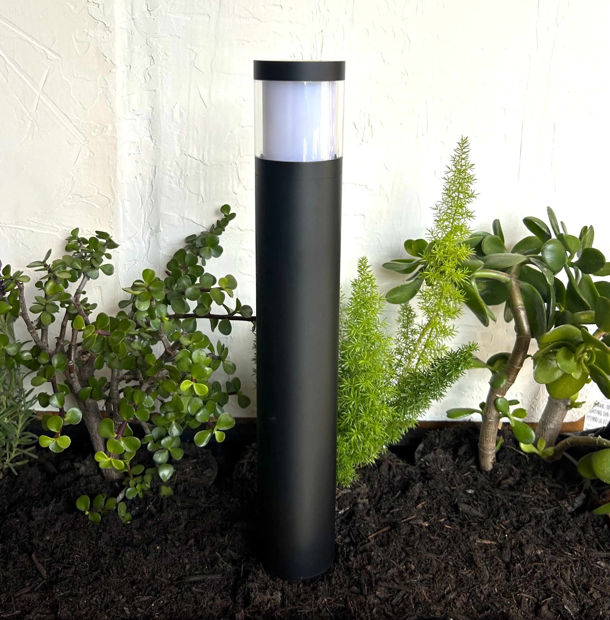 Brilia Cast Brass Bollard Contemporary Pathway Light Gun Metal Black