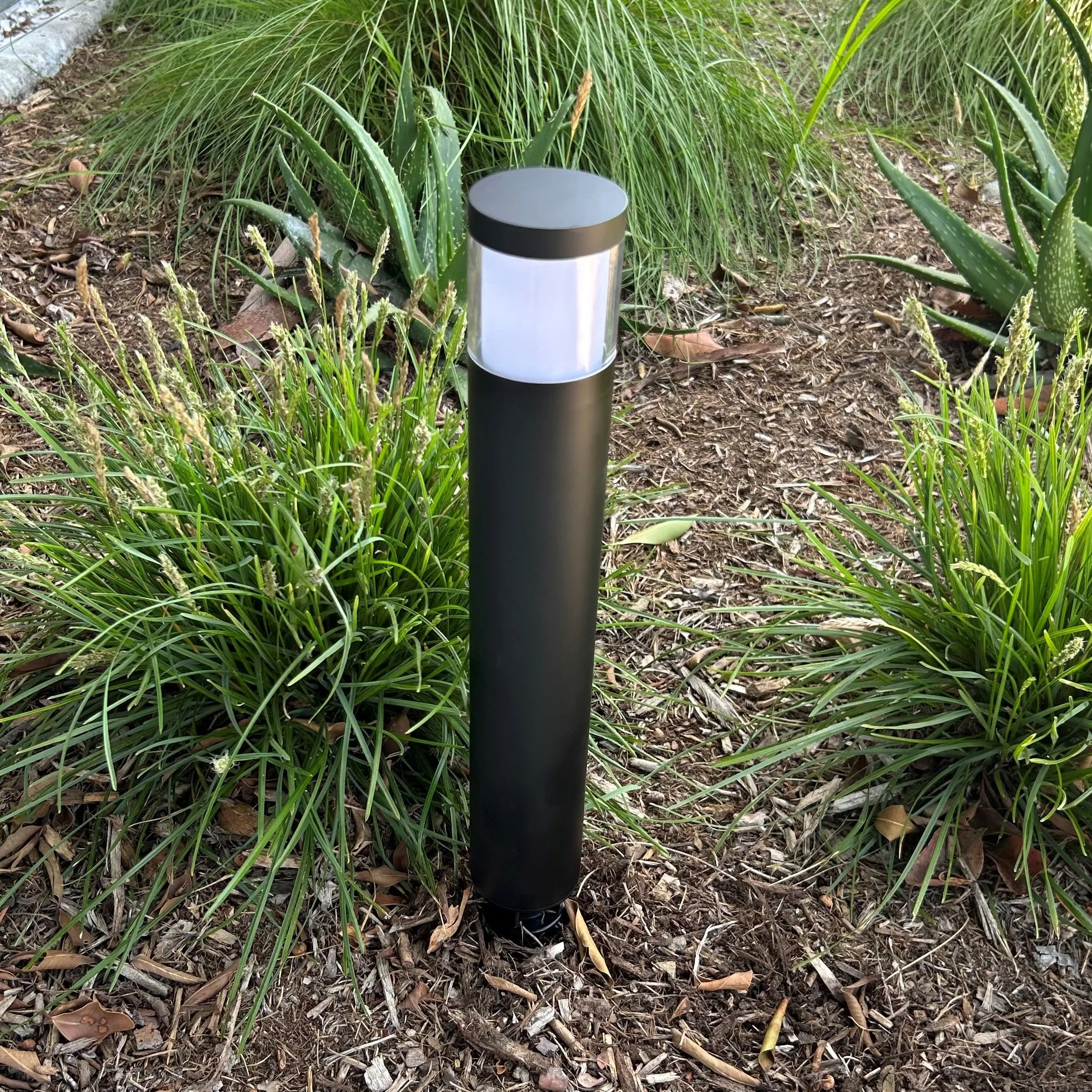 Brilia Cast Brass Bollard Contemporary Pathway Light Gun Metal Black