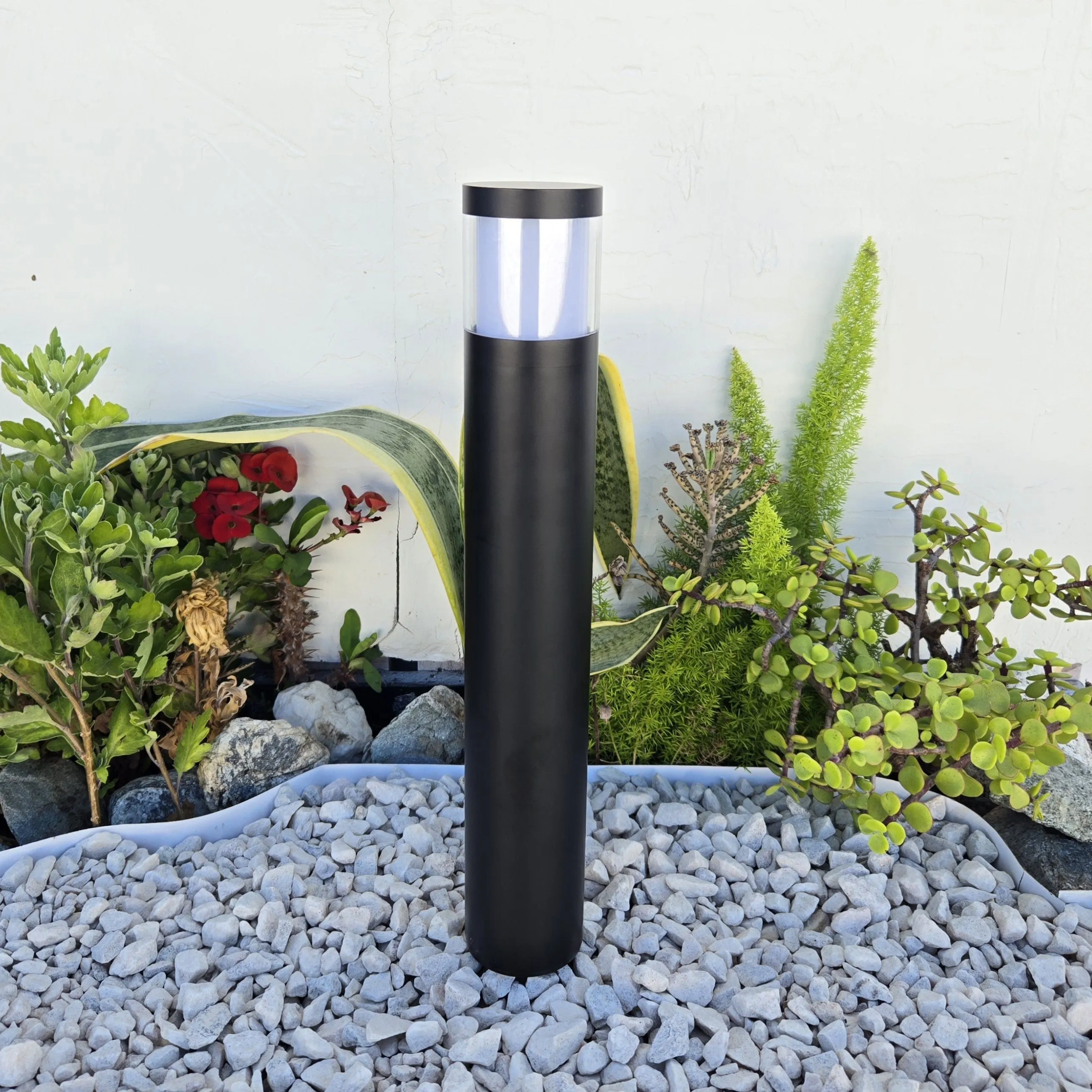 Brilia Cast Brass Bollard Contemporary Pathway Light Gun Metal Black