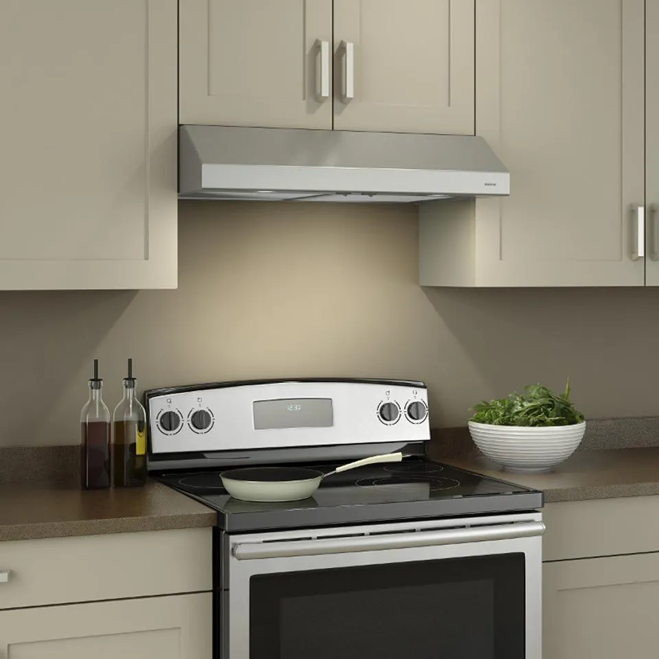 Broan-NuTone BCSD124SS Glacier 24" BCSD1 Series Under-Cabinet 300CFM Max Blower 5 Sones Stainless Steel Range Hood