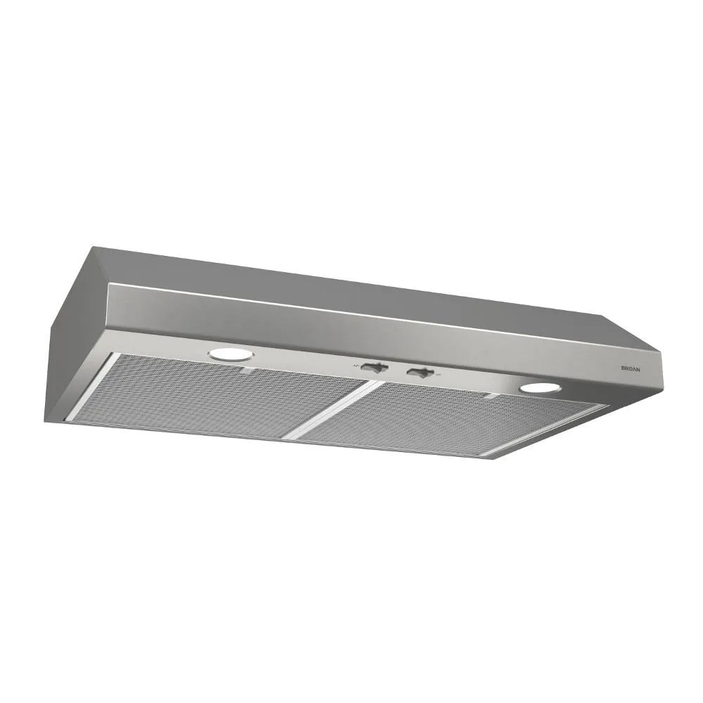 Broan-NuTone BCSD124SS Glacier 24" BCSD1 Series Under-Cabinet 300CFM Max Blower 5 Sones Stainless Steel Range Hood