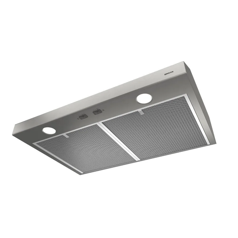 Broan-NuTone BCSD124SS Glacier 24" BCSD1 Series Under-Cabinet 300CFM Max Blower 5 Sones Stainless Steel Range Hood