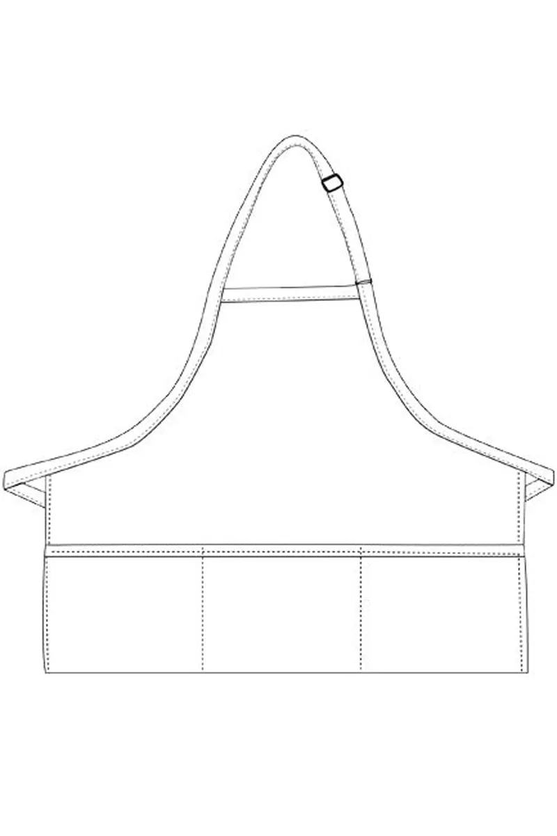 Brown Deluxe Bib Adjustable Apron (3 Pockets)