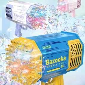 Bubble Bazooka Gun Rocket with 69 Holes, Soap Bubbles Machine Gun, Automatic Blower With Light, Toys For Kids Children Boys Girls