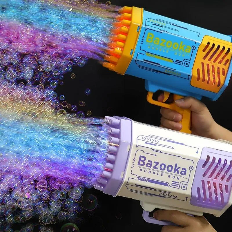 BubbleBlitz Rocket – 69-Hole Bubble Gun with Lights & Rechargeable Battery