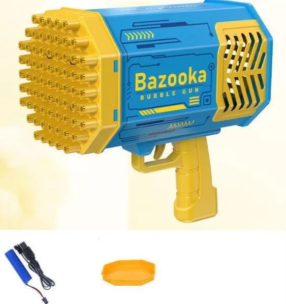 BubbleBlitz Rocket – 69-Hole Bubble Gun with Lights & Rechargeable Battery